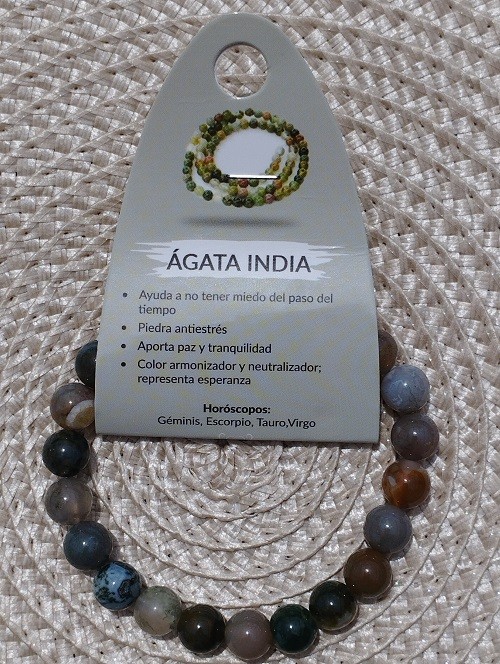 PULSERA ÁGATA INDIA 8 MM