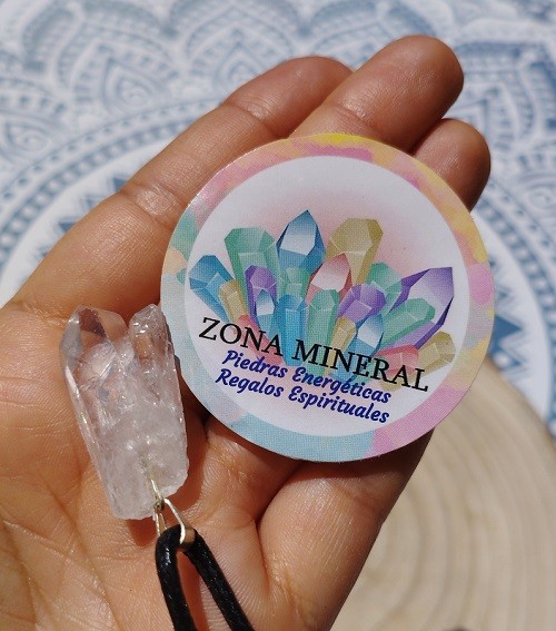 COLGANTE PUNTA MAESTRA GEMELAR NATURAL DE CUARZO