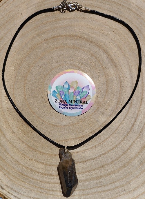 COLGANTE PUNTA NATURAL DE CUARZO AHUMADO