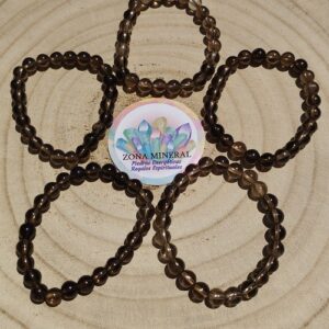 PULSERA DE CUARZO AHUMADO CALIDAD EXTRA 8 MM