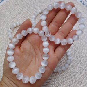 PULSERA TALLA GRANDE DE SELENITA 10 MM