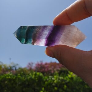 PUNTA BITERMINADA DE FLUORITA ARCOIRIS