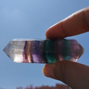 PUNTA BITERMINADA DE FLUORITA ARCOIRIS
