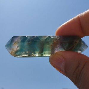 PUNTA BITERMINADA DE FLUORITA ARCOIRIS