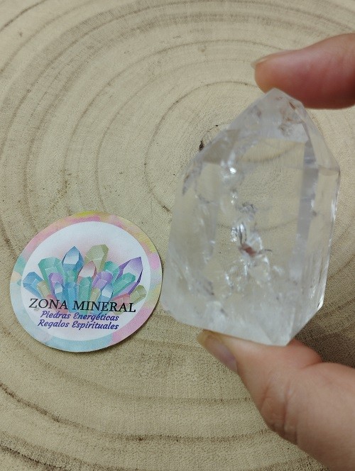 PUNTA MAESTRA ARCOIRIS DE CUARZO BLANCO PULIDA