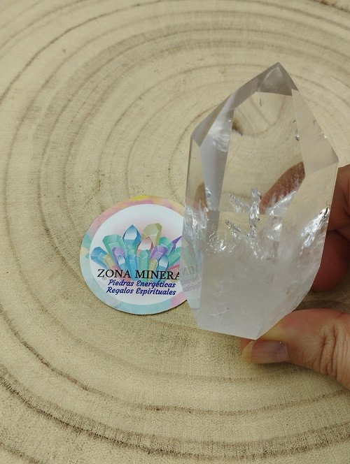 PUNTA MAESTRA ARCOIRIS DE CUARZO BLANCO PULIDA