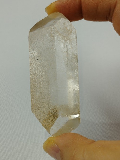 PUNTA BITERMINADA DE CUARZO HEMATOIDE