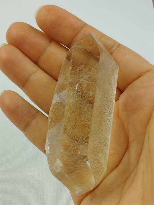 PUNTA BITERMINADA DE CUARZO HEMATOIDE