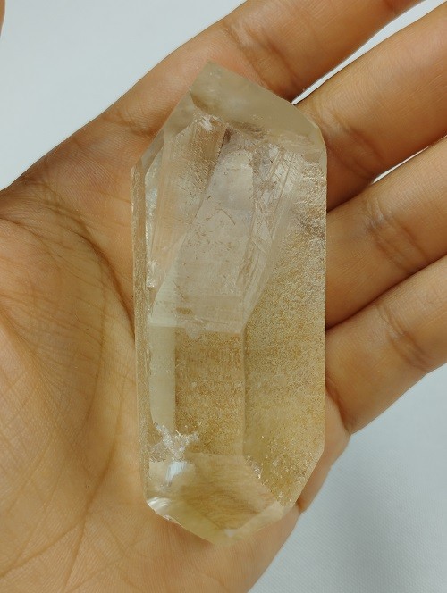 PUNTA BITERMINADA DE CUARZO HEMATOIDE