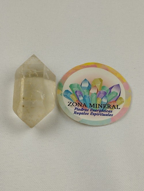 PUNTA BITERMINADA DE CUARZO HEMATOIDE