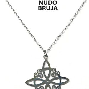 COLGANTE NUDO DE BRUJA Y CADENA ACERO INOXIDABLE