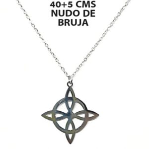 COLGANTE NUDO DE BRUJA Y CADENA ACERO INOXIDABLE