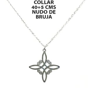 COLGANTE NUDO DE BRUJA Y CADENA ACERO INOXIDABLE