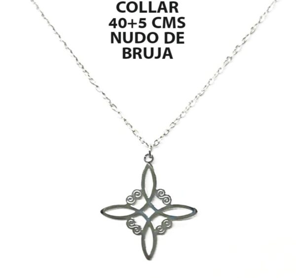 COLGANTE NUDO DE BRUJA Y CADENA ACERO INOXIDABLE
