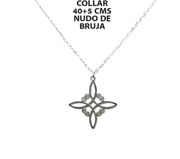 COLGANTE NUDO DE BRUJA Y CADENA ACERO INOXIDABLE