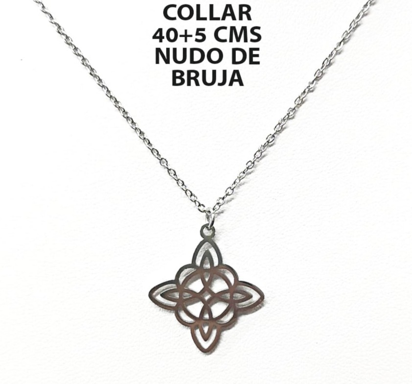 COLGANTE NUDO DE BRUJA Y CADENA ACERO INOXIDABLE