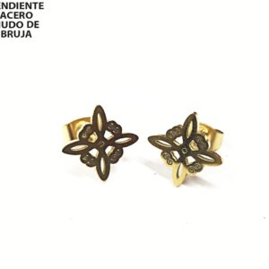 PENDIENTES NUDO DE BRUJA ACERO INOXIDABLE DORADO