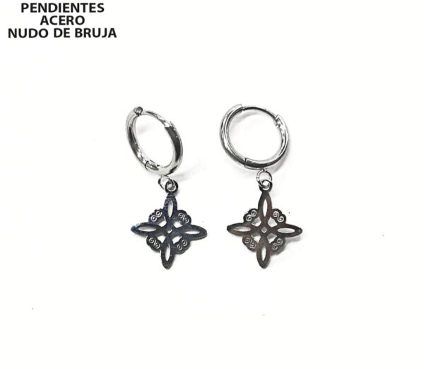 PENDIENTES NUDO DE BRUJA ACERO INOXIDABLE