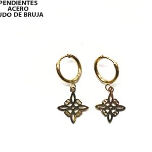 PENDIENTES NUDO DE BRUJA ACERO INOXIDABLE DORADO