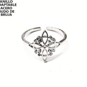 ANILLO ADAPTABLE NUDO DE BRUJA ACERO INOXIDABLE