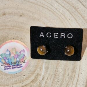 PENDIENTES OJO DE TIGRE ACERO INOXIDABLE