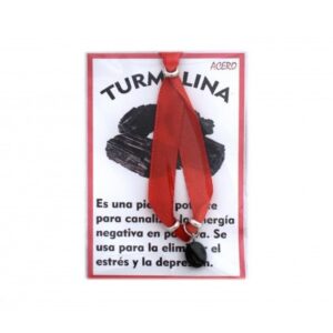 PULSERA LAZO ROJO Y TURMALINA PULIDA