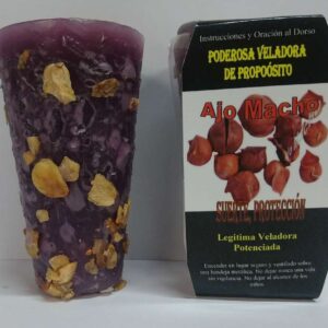VELADORA ESPECIAL DE PETICION AJO MACHO, SUERTE Y PROTECCION