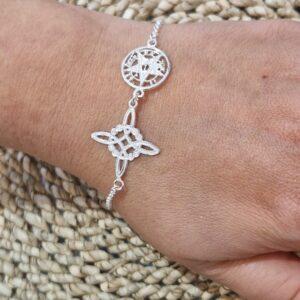 PULSERA DOBLE PROTECCION NUDO DE BRUJA Y TETRAGRAMATON