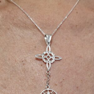 COLGANTE DOBLE PROTECCION NUDO DE BRUJA Y TETRAGRAMATON