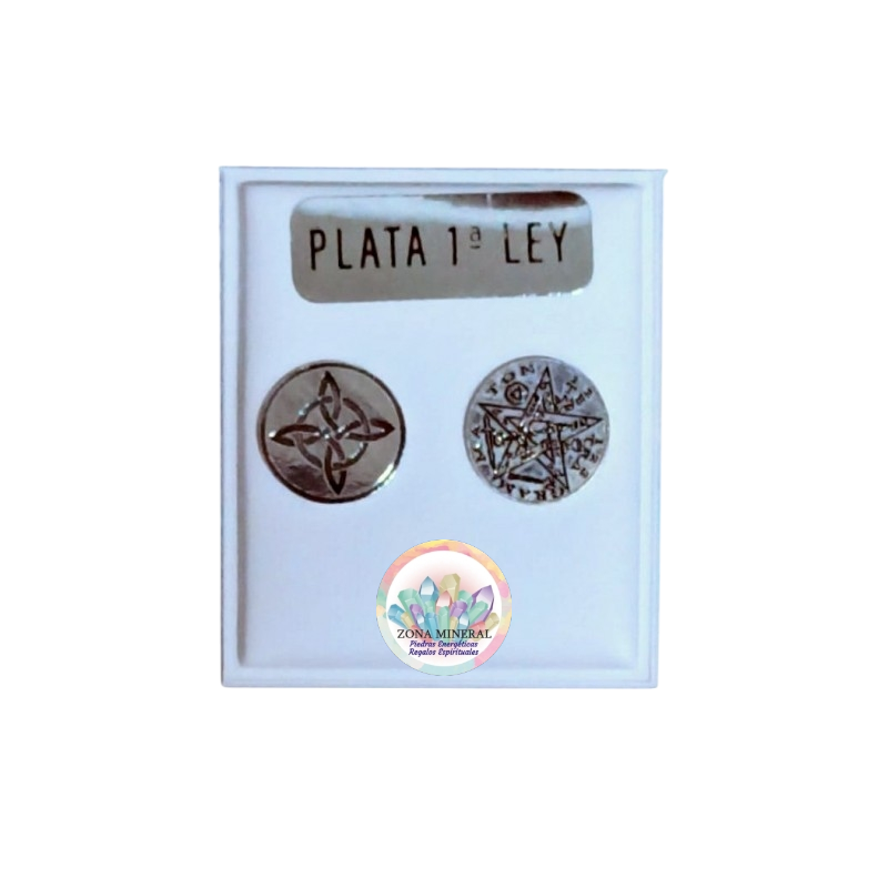 PENDIENTES DOBLE PROTECCION NUDO DE BRUJA Y TETRAGRAMATON PLATA